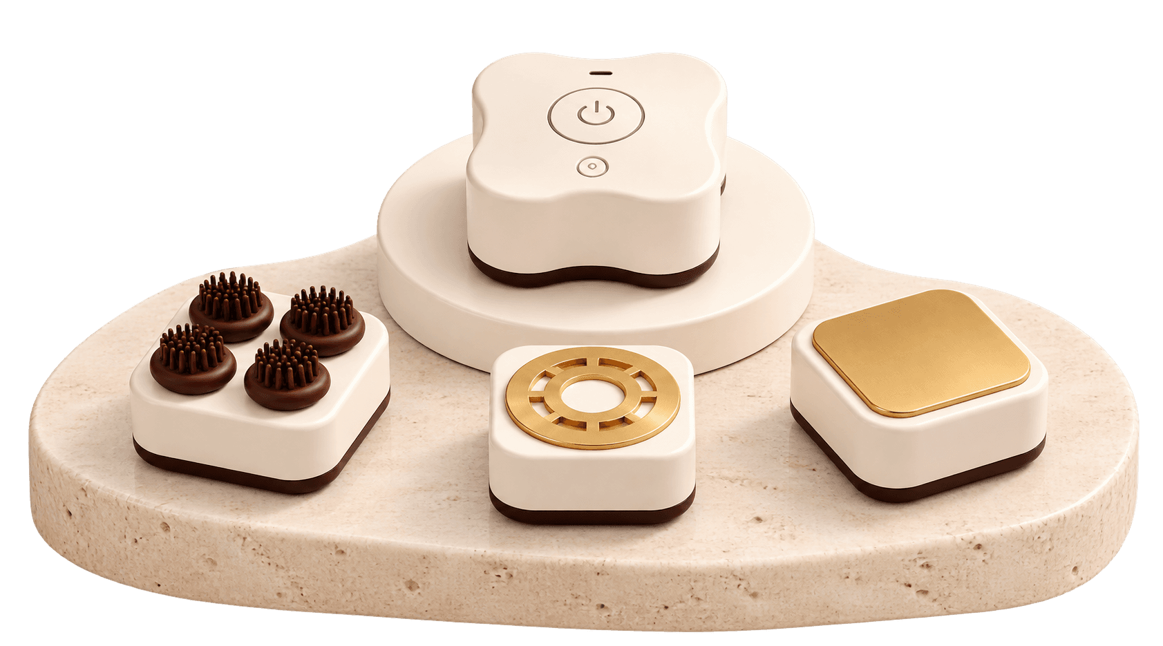 Original BLOOM care device and three interchangeable attachments
